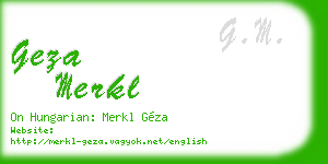 geza merkl business card